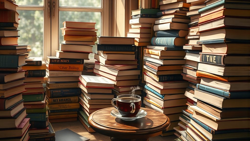 books stacked for future reading