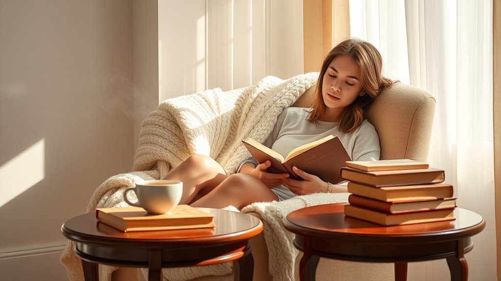 selecting soothing comforting relaxing bibliotherapeutic literature